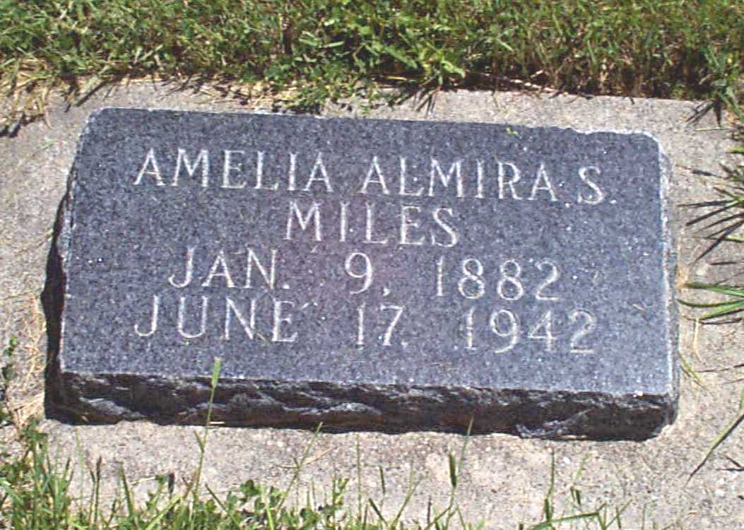 Picture of Amelia Almira Smith Miles' Cemetery Marker