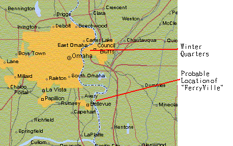 Map of Area Around Omaha, Nebraska