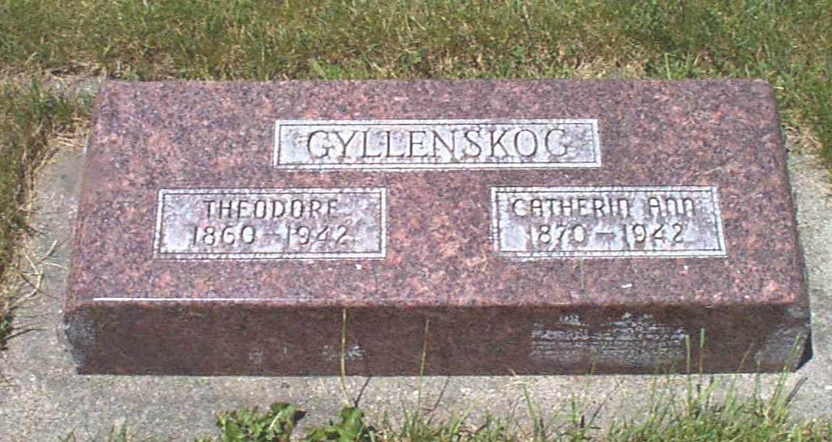 Theodore and Catherine Gyllenskog Cemetery Marker