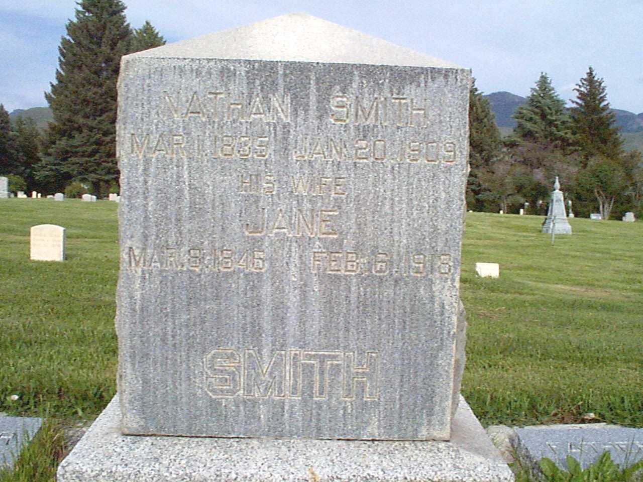 Nathan and Jane Smith Cemetery Marker